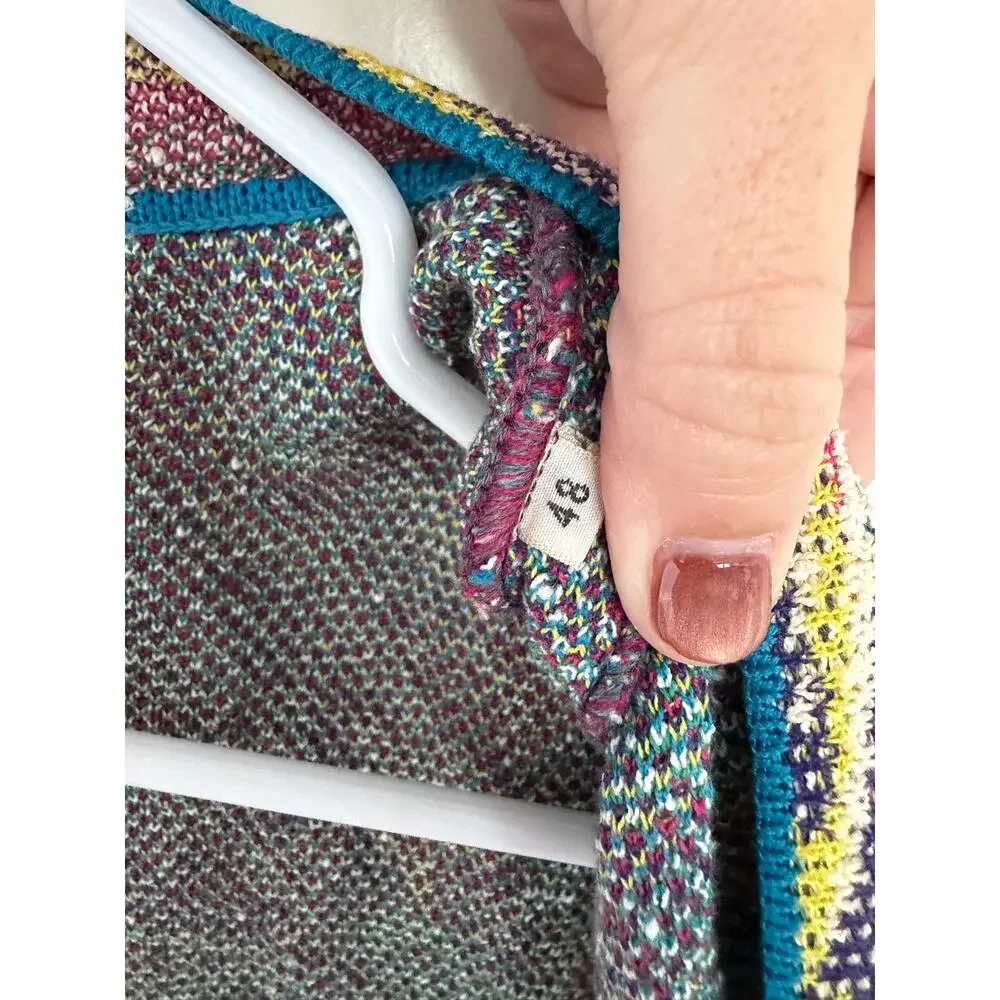Missoni For Nordstrom Vintage Knit Double Pocket Swirl Vest Cardigan US 12